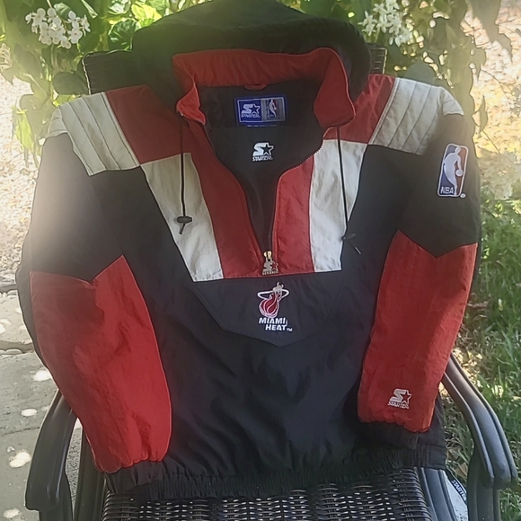 NBA Miami Heat VINTAGE ANORAK STARTER JACKET/Brand NBA Runs big - Picture 2 of 13